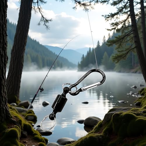 Black Fishing Strongest Magnetic Net Release Magnet Clip Holder Retractor, Quick Release Keychain with Super Strong Magnet, KeychainMagnet Carabiner Fly Fishing Magnetic Buckle Fishing Equipment