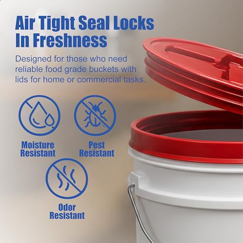 ePackageSupply 3.5 Gallon Bucket with Lid - Food Grade Bucket with Airtight Gamma Seal Screw-On Lid, 90 Mil Heavy Duty HDPE Plastic, BPA Free, for Bulk Food Storage, Made in USA - Red, 1 Pack - color: Red, size: 1 Pack