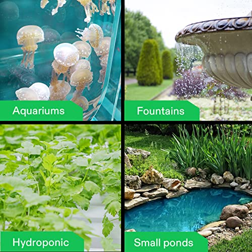 VIVOSUN 210GPH Submersible Pump(800L/H, 8W), Ultra Quiet Water Pump with 3.3ft High Lift, with 5ft Power Cord, 2 Nozzles for Fish Tank, Pond, Aquarium, Statuary, Hydroponics Black - size: 210GPH