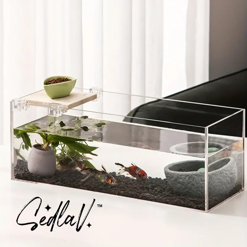 SEDLAV Top-Strength Acrylic Aquarium Cover Clips (4pcs) - Mini Water Inlet/Outlet Pipe Fish Tank Bracket Set