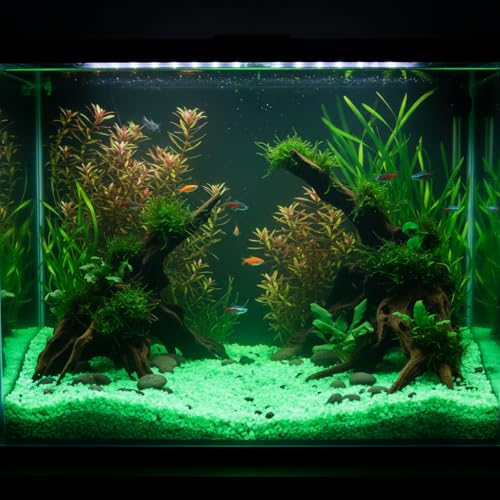 Shiny Stone Glow in The Dark Aquarium Neon Gravel Sand, Decorative Rocks for Fish Tank and Fairy Garden, Home Dec,305g/0.67lbs (3-5mm, Yellow Green) - color: Yellow Green, size: 3-5mm