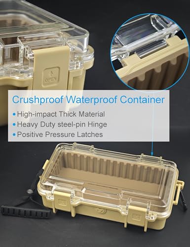 Hlotmeky Waterproof Box Dry Box Watertight Storage Box for Boat Waterproof Containers Hard Protective Case Phone Case for Kayaking, Boating & Fishing Floating Kayak Tackle Boxes 10" L x 5" W x 2.5" H