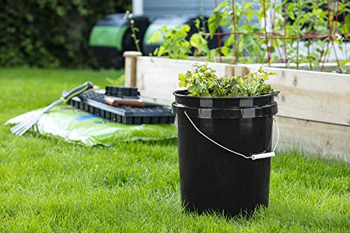 United Solutions 5 Gallon Bucket Heavy Duty Plastic Bucket Comfortable Handle Easy to Clean Perfect for on The Job Home Improvement or Household Cleaning; Black , 3 Count - color: Black