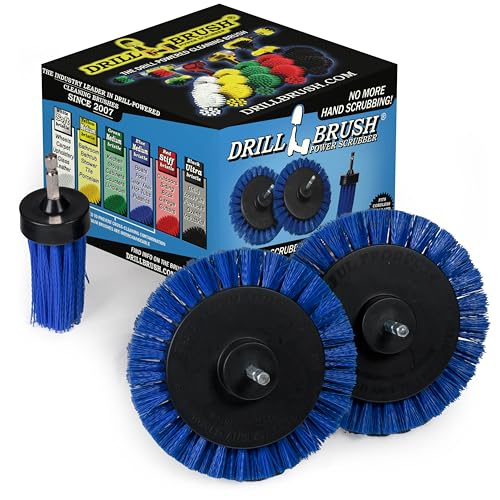 Drillbrush Boat Detailing Kit for Cordless Drill - Power Swimming Pool Tile Cleaner Brush Set - Crevice Cleaning Brush for Electric Drill - Small Power Scrubber for Grout - Spin Scrubber Attachment
