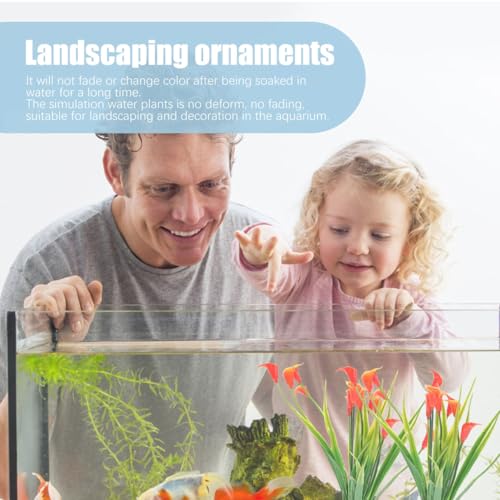 SEWACC 2Pcs Artificial Aquarium Plants for Fish Tank Decoration Realistic Plastic Fish Tank Plants for Desktop Aquarium Landscape Durable and Natural Look Accessories