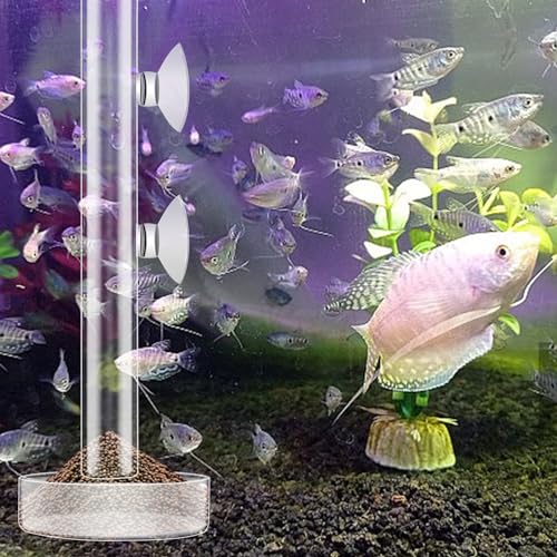 3 Pcs Shrimp Feeding Tube and Dish Set Clear Crystal Glass Shrimp Feeder Tube Tray Aquarium Feeder Tube Shrimp Feeding Dish Bowl Suction Cups for Fish Tank Aquarium Feeding Supplies Tools