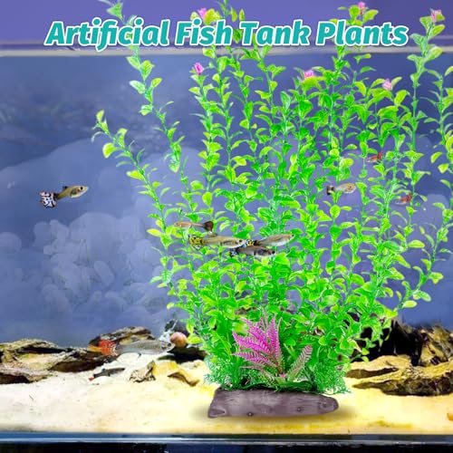Hamiledyi Aquarium Plastic Plants Aquarium Decor Artificial Fish Tank Plants,Tall Fish Tank Decorations, Extra Large Aquarium Plant 20.4-inch Tall,1PCS - color: C, size: 20.4 in