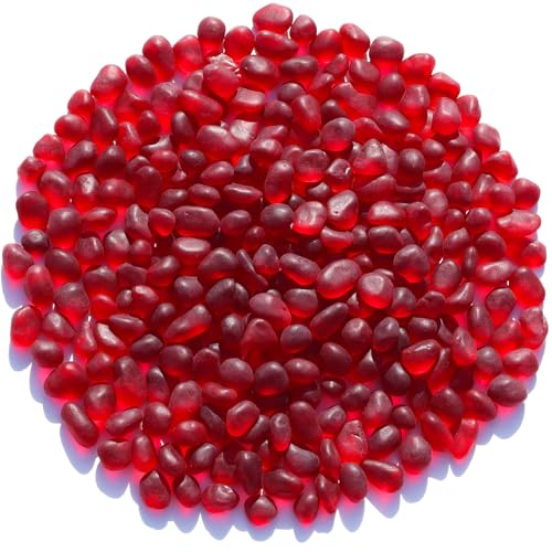 QYGL Sea Glass Stones - 0.55LB Red Frosted Glass Pebbles Gemstones - Perfect for Aquarium Rocks, Fish Tank Gravel, Vase Fillers, DIY Crafts, and Home Decor - color: Red