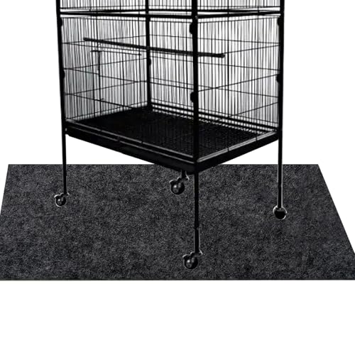 Bird Cage Floor Mat, 30x36 Inch Waterproof Under Pet Cage Liner Mat for Kennel Training, Reptile Aquariums, Non-Slip Felt Mat to Protect Floors