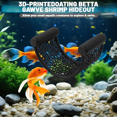 Aquarium Floating Betta Fish Skins, Suitable for Fighting Fish, Shrimp, and Small Fish Multi-Functional Hammock, Aquarium Hiding Feeding Decorative Accessories（ Black） - color: Carbon Black