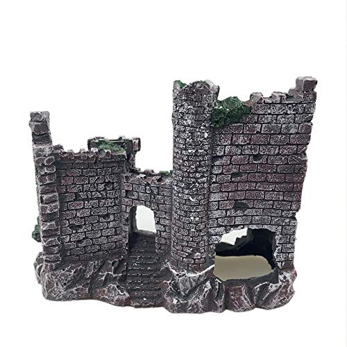Large Fish Tank Decorations Castle Aquarium Decorations Large Resin Coral Castle Ornaments Fish House Breed Tank Decor for Marine Betta Fish Tank Landscape