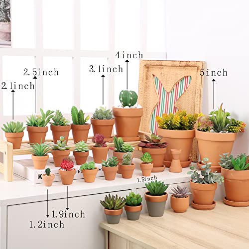 Yishang 2.5 inch Terracotta Pots with Drainage Holes,Small Mini Clay Ceramic Pottery Planter,Cactus Flower Terra Cotta Pots,Succulents Nursery Pots for Indoor/Outdoor Plants,Crafts,Wedding-12 Pack - color: Terracotta
