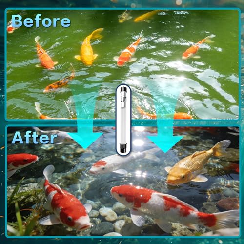 20W Pond UV Light for 100-1200 Gallon, Aquarium UV Light, UV Water Clarifier for Koi Pond, Cold Plunge, Aquarium, Swimming Pool, Spa and Fish Tank Algea Control - color: 20W for 1000 Gallon