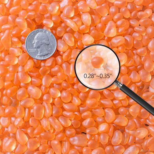 Keedolla Aquarium Rocks Betta Fish Tank Gravel, 8oz Frosted Sea Glass Marbles Gemstones for Vase Fillers, DIY Crafts and Home Decor - Orange, 6-9mm - color: Orange, size: 0.5 LB