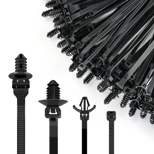 GOOACC Push Mount Cable Zip Ties Heavy Duty Nylon Push Mount 4 Popular Sizes Self Locking Cable Strap Assortment for Indoor Outdoor Wire Tying Construction Auto ect. -120 Pcs - color: 120pcs Push Mount Cable Zip Tie-4 Sizes