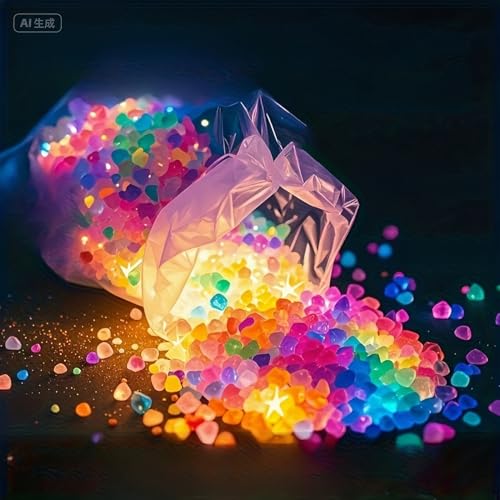4000pcs Glow-in-the-Dark Fish Stones for Outdoor Garden & Aquarium Decor for Pathways, Weddings, Christmas, and Nighttime Landscaping, Garden Pathway Decor