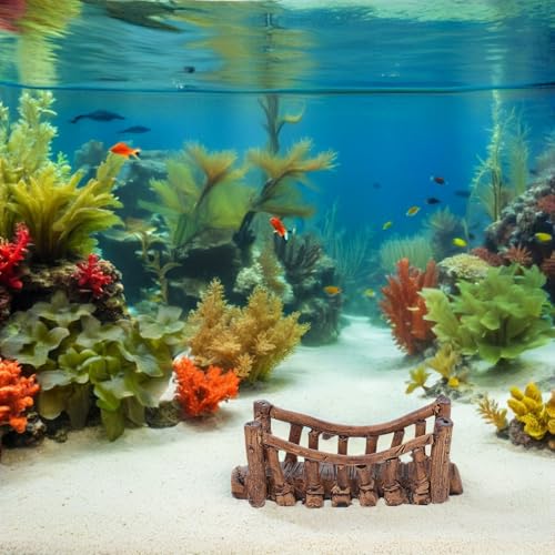 SHINEOFI 2pcs Mini Aquarium Bridge Decor – Ceramic Fish Tank Bridge Accessories, Small 3-inch Japanese Style Ornamental Statues for Fairy Garden and Aquarium Landscaping