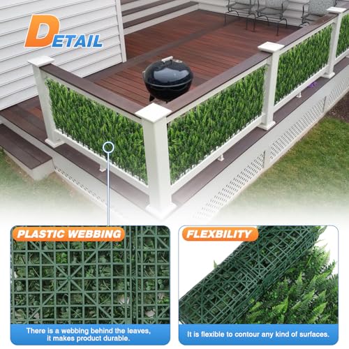 TANG 20"x20"-1PC Artificial Greenery Boxwood Panels Grass Wall Panel, Faux Privacy Fence Ivy Screens Backdrop Fake Hedge for Indoor Outdoor Wedding Décor, Style-10 - color: 20"x20" Panel-10, size: 20"x20"
