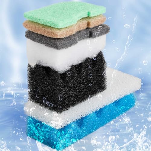 Threlaco 74 Pcs Filter Media Compatible with Fluval 306/307, Aquarium Replacement Media Kit, Foam, Activated Carbon, Nitrite/Phosphate/Ammonia Remover, Towel, Grease, Mesh Bags - style: 306/307