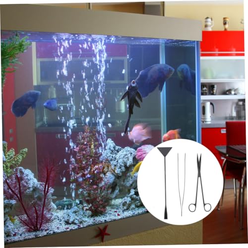 Happyyami 3pcs Set Fish Tank Cleaning Tool Aquarium Tools Kits Aquatic Plants Aquascaping Tools Aquarium Spatula Tool Water Plants Kit Water Plants Kit