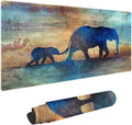 Elephants Customized Large Extended Gaming Mouse Pad with Stitched Edges and Non-Slip Rubber Base,Suitable for Office and Home Use,31.5x15.7 Inches - color: Elephants