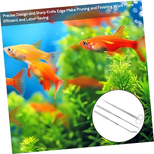 Yardwe 1set Stainless Steel Aquascaping Tools Set Fish Tank Scissors Tweezers Spatula Fishtank Decor Accessories