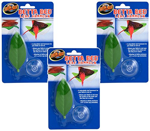 Zoo Med Labs Ornament Betta Bed Leaf Hammock Natural Resting Place - 3 Pack