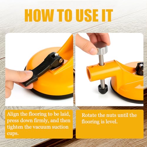 Adjustable Height Setter - Professional Countertop Leveling Tool,Granite Marble Countertop Seam Leveling Tool,Countertop Alignment Clamps with Vacuum Suction Cups,for Quartz,Wood Floor (RED) - color: Red