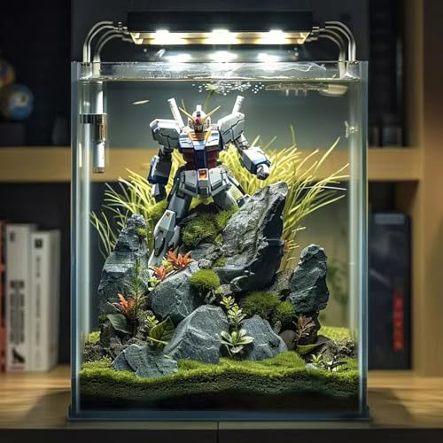 2 Gallon Glass Fish Tank, Easy to Maintain Small Aquarium for Betta/Snails/Shrimp and Aquatic Planting.