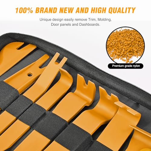 GOOACC 330Pcs Trim Removal Tool, Auto Push Pin Bumper Retainer Clip Set Fastener Terminal Remover Tool Adhesive Cable Clips Kit Car Panel Radio Removal Auto Clip Pliers, Yellow - color: Yellow