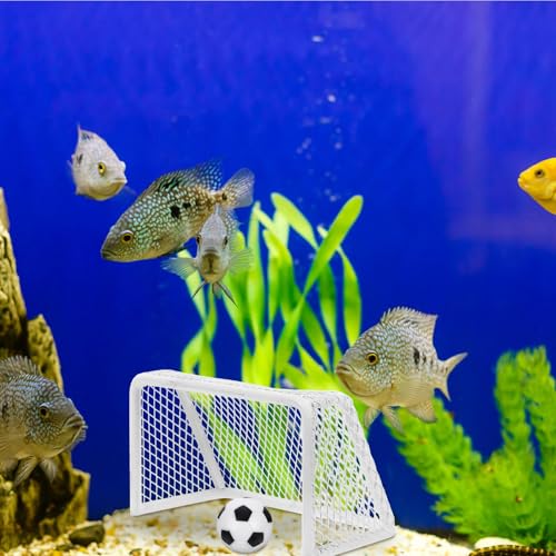 POPETPOP Fish Tank Decorations Mini Soccer Goal Indoor Mini Net Football Frame Toy Aquarium Football Frame Soccer Net for Doolhouse Aquarium Decor