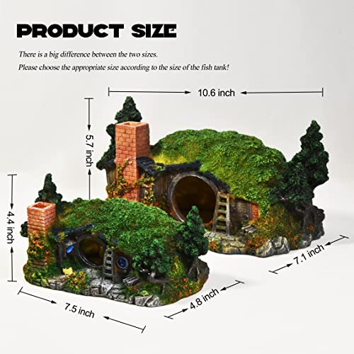 fazhongfa Aquarium Decorations Castle Fish Tank Décor Thematic Ornaments (Hobbit-L) - size: Hobbit-Large