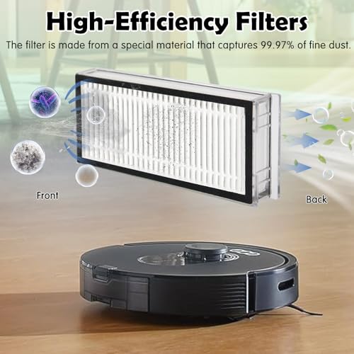 Q5 Max+ Accessories Replacement Parts Compatible with Roborock Q5 Max+, Q5 Pro+, Q8 Max+, Q5 DuoRoller+ Robot Vacuum Cleaners, Include Dual Roller Brush,4 Side Brush,2 Filters,6 Bags,2 Tools - color: Q5 Max+ Kit - Black