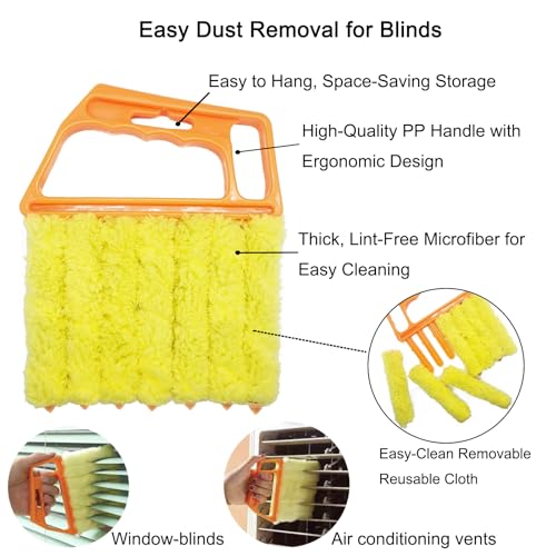 5Pcs Window Blind Cleaning Set, Washable dust Removal Cleaning Tools, air Vent Cleaning Brush, Track Cleaning Brush, dust Removal Cleaning Tools for Blinds, air conditioners, Track, and Fans