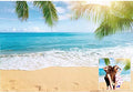 Leowefowa 5x3ft Sea Beach Backdrop Seaside Sand Beach Sea Wave Tropical Palm Leaf Photography Backdrops for Photo Shoots Holiday Party Adult Personal Portrait Photo Background Studio Props - size: 5x3ft