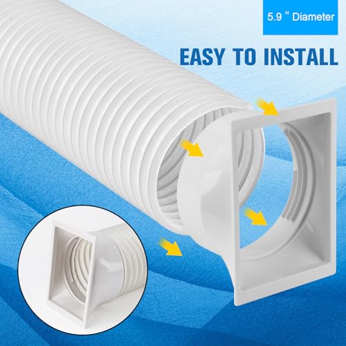 Portable Air Conditioner Hose Kit 5.9" Dia 59" Length Universal AC Hose with Adapter Flexible Exhaust Hose and AC Unit Tube Connector for Portable Air Conditioner Vent AA03 - size: Dia 5.9" Exhaust Hose L 59"&Coupler AA03