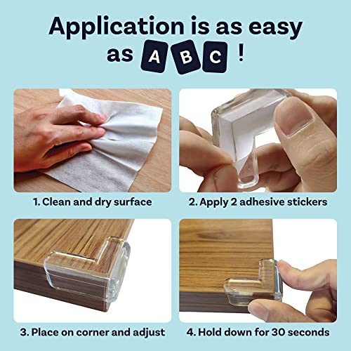 CalMyotis Corner Protector Guards - Furniture Edge Safety Bumpers - Baby Proof Bumper & Cushion to Cover Sharp Furniture & Table Edges - Clear & Transparent - (12 Pack) - size: 12 Count (Pack of 1)