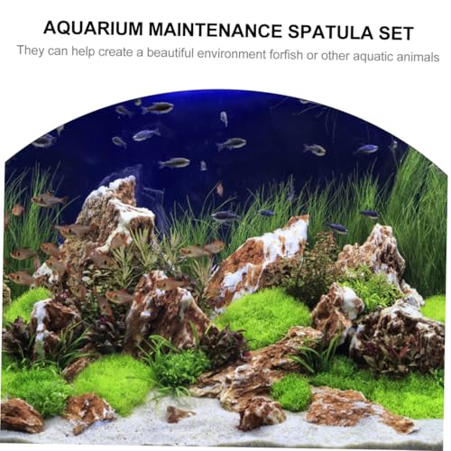 VICASKY 3-Piece Stainless Steel Aquarium Tools Set Colorful Titanium Coated Tweezers Spatula and Scissors for Aquascaping and Aquarium Maintenance