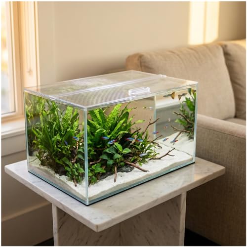 Aquarium Canop Polycarbonate 15.37 x 7.63 x 0.24 for 5/10 Gallon Without Center Brace Aquariums Cover Aquarium Lid，Clear - size: 16 x 8 Inch