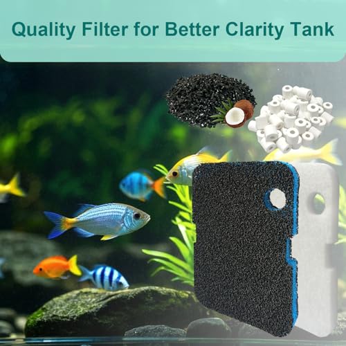 18 Pack Filter Media Compatible with Penn-Plax Cascade 1200 & 1500 CCF4UL/CCF5UL Canister Aquarium Filters, Includes Bio-Sponge Filters, White Floss Pads, Activated Carbons, Ceramic Rings & Mesh Bags - size: 1200 & 1500 Series Media Set