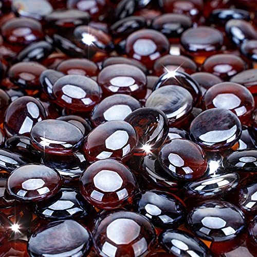 Stanbroil 10-Pound Fire Glass Beads - 1/2 inch Luster Fire Glass Drops for Fireplace Fire Pit | Gas Log Sets | Landscaping | Fish Tank, Amber Luster - color: Amber Luster