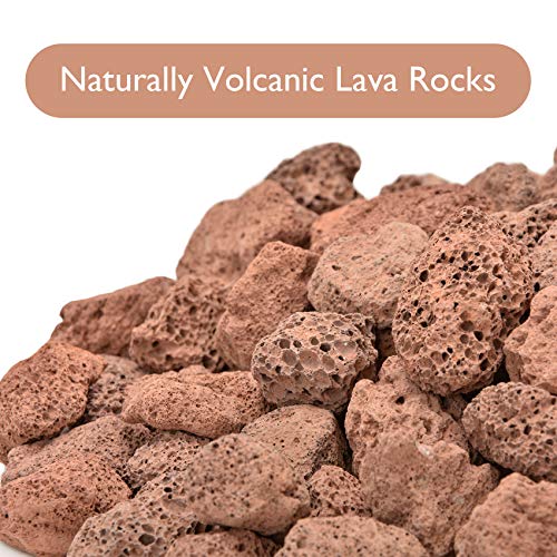 Skyflame10LB Natural Lava Rocks for Fire Pits, Fire Tables,Fireplaces, Garden Landscaping Decoration, Indoor and Outdoor Use, 3/4~1 Inch, Red - color: Red, size: 3/4" - 1"