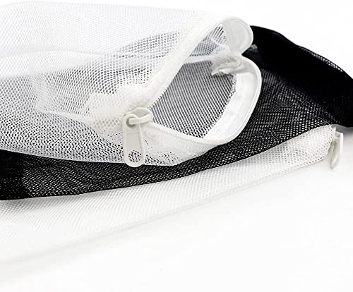 Wave Point 10pcs Aquarium Filter Media Bags with Zipper for Activated Carbon, Biospheres, Ceramic Rings, etc. - color: Black & White