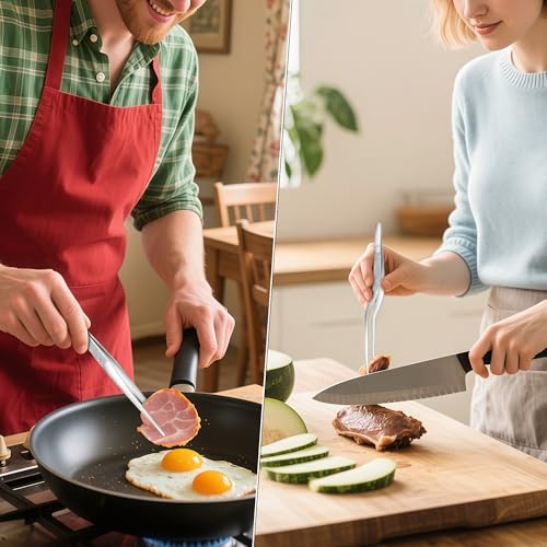 8-Inch Kitchen Tweezers Tongs Stainless Steel Kitchen Tweezers for Cooking Chef Tweezer Professional Skinny Culinary Tongs for Pasta Food Plating BBQ (3PCS) - size: 8INCH