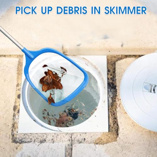 TidyMister Hot Tub Skimmer Spa Net with 5ft Aluminum Pole Ultra Fine Mesh Net Handy Leaf Skimmer for Small Above Ground Pools Pick Up Fine Debris Lightweight Net - size: 12inch with 5ft pole