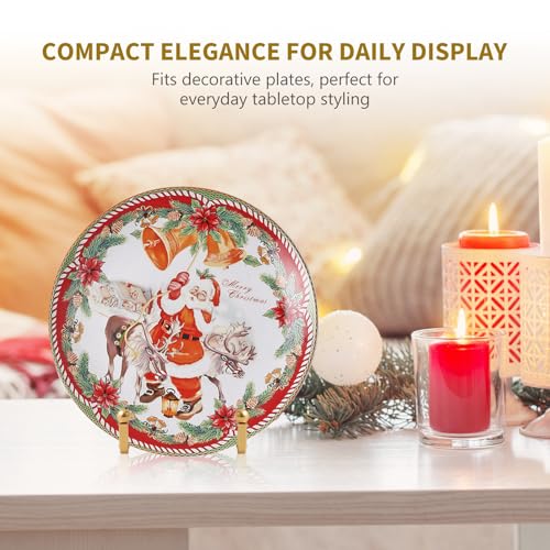 Plate Holder Easel Display Stand - 4.5 inch Metal Plate Stands for Display - Tabletop Picture Stand - Gold Iron Easels for Display Pictures | Photo Frames | Book | Decorative Plates | Plaque -1 Pack - size: 4.5 inch