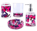 Locco Decor 4 Piece Acrylic Liquid 3D Floating Motion Bathroom Vanity Accessory Set Leaf - size: 4-piece, style: Leaf