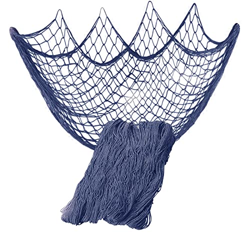 79 x 59 inch Nature Fish Net Wall Decoration with Shells, Ocean Themed Wall Hangings Fishing Net for Beach Party,Wedding,Photographing Decoration - color: 1pack Blue(no Shells)