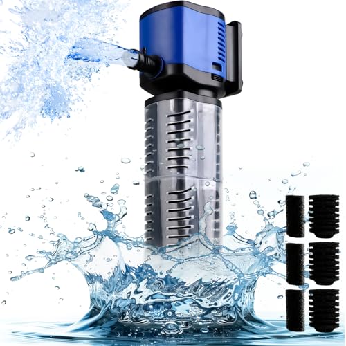 coospider-repta Aquarium Filter for 100-300 Gallons Tank, Powerful 660GPH Internal Fish Tank Filter, Pump Submersible Filter with Sponge for Large Fish Tanks, Turtle Tanks