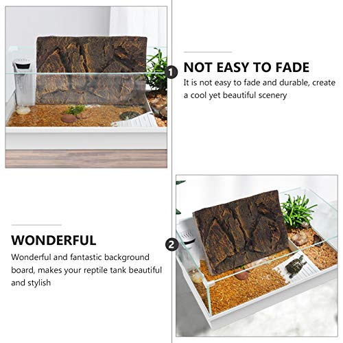 UKCOCO Reptile Tank Background- Reptile Rock Background for Terrarium, 3D Stereo Rock Terrarium Background Board, Amphibian Backdrop Decoration for Aquarium& Reptile Turtles Fish Tank